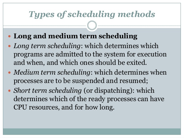 types of scheduling algorithms